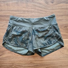 *RARE* Lululemon: Speed Shorts, 4-way Stretch camouflage print - Size 2 picture