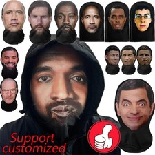 Realistic 3D Face for Men Women Cosplay Mask Full Face Hip Hop Balaclava Hood picture