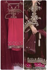 Pakistani Indian Designer MISHA LAKHANIShalwar Kameez Dupatta 3 Piece picture