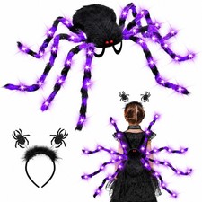 Light Up Spider Costume for Kids, 60 LED Halloween Spider Backpack picture