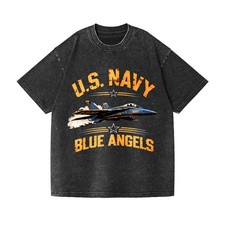 U.S.Navy Blue Angels Vintage Fighter Jet T-Shirt, Patriotic Military Graphic Tee picture