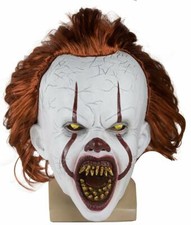 Killer Clown Costume Latex Mask Stephen King's It 2 Joker Scary Clown Penny Wise picture