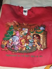 Vintage Walt Disney World Pooh Christmas Present Holiday Sweatshirt Adult XL picture
