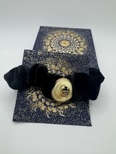Chanel Beaute VIP Christmas Velvet Scrunchie Gold CC Medallion Hair Tie NIB picture
