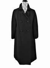 Vintage 1950s Strollwood Original Women’s Black Double Breasted Coat Size M picture