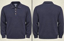 Vintage Lands End Drifter Sweater Mens XL Navy Blue Cotton Knit Made In USA picture