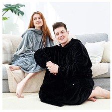 Oversized Wearable Blanket Hoodie Sweatshirt Thick Fleece Warm Cozy Men Women picture