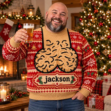 Personalized Ugly Christmas Sweater, Custom Name Funny Beard Christmas Gift picture