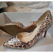 NWT Nine West Evrytim Gold Shimmer Leopard d'Orsay Pumps Pointed Toe Size 6.5 picture