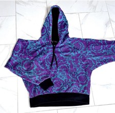 Versace Baroque Floral Print Purple & Teal Hoodie — Originally $1,475 picture