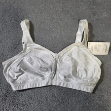 Underscore Womens 36D Bra White Fashion Plus Comfort Wirefree Lace Seamed New picture