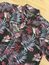 NWT Retro Rifle The Tony Mens 2XL Floral Purple Hawaiian Button Up Short Sleeve picture