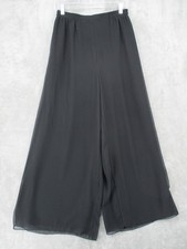 Patra Pants Womens 12 Chiffon Wide Leg Pull On Flowy Evening Event Party Black picture