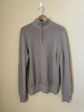 Loro Piana 100% Baby Cashmere Quarter Zip Sweater Knit Grey 52 picture