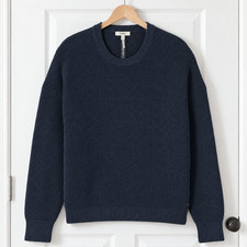 NWT Vuori Women's Cotton Waffle Sweater, Ink, New picture