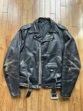 Vintage 70s Schott NYC 613 One Star Perfecto Distressed Steerhide Leather Jacket picture