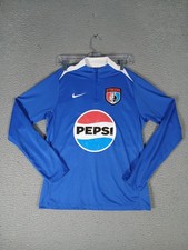Nike Dri Fit Strikers FC Pepsi Soccer Jacket Men Medium Blue Graphic Quarter Zip picture