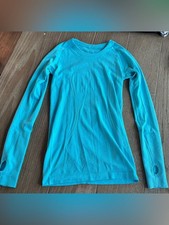 Lululemon Swiftly Tech Long Sleeve Shirt Size 4 Blue Turquoise picture