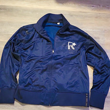 Rocawear R+ Blue Full-Zip Track Jacket Stand-Up Collar Zipped Pockets 2XL picture