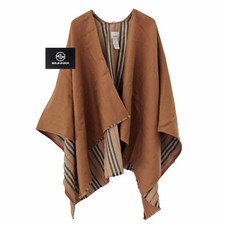 Burberry FW20 Wool Check Reversible Cape Poncho Women's Flaxseed Color picture