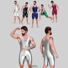 AMORESY Men's Shiny Glossy Tights Tracksuits Fitness Zipper Overalls Activewear picture