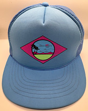 Vintage 80s SnapBack tropical Trucker Hat Polyester One Size Excellent condition picture