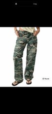 New Flamingals Stretchy Camo Print Midrise Straight Leg Pant Xl picture