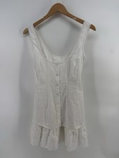 Danielle Guizio Aylin Eyelet Dress Womens Medium M White Embroidered Cotton Boho picture