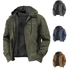 Men's Casual Padded Jacket Winter Warm Hooded Soft Comfort Coat Thick Jacket Top picture