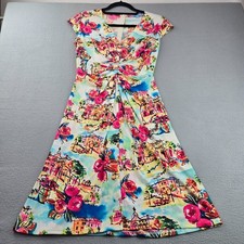 Antonio Melani A-Line Dress Womens S Multi Floral & Village Back Zip Twist Front picture