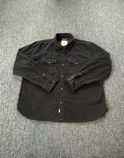 Iron And Resin Corduroy Shirt Mens XXL Black Flap Pockets Western Shacket Winter picture