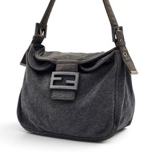 FENDI Mamma Baguette Jersey Handbag Gray Vintage Japan picture