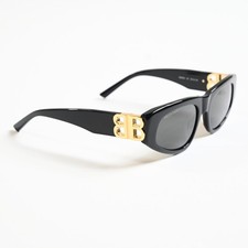 Balenciaga BB0095S 001 Womens Authentic Sunglasses Black/Gold, 53mm - New picture