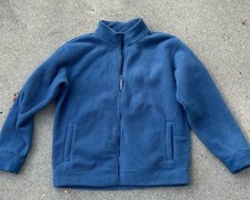 Orvis Men's Blue Full Zip Fleece Jacket w/ Pockets Stand-Up Collar Size L picture
