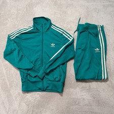 VTG Adidas Adicolor Classics Firebird Tracksuit Mens Large Emerald Green picture