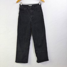 Madewell Women Perfect Vintage High Rise Wide-Leg Jean 27 Black Denim Retro Boho picture