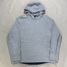 Lululemon At Ease Hoodie Men's Sz L Gray Textured Pullover Sweatshirt picture
