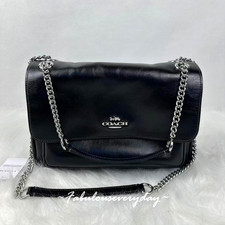 Coach Elodie Crossbody Bag Shiny Smooth Leather/Silver Black CCF09 NWT picture