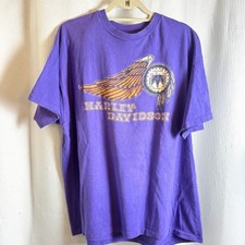 Vintage Harley Davidson T-Shirt XXL Purple Sioux Falls Dreamcatcher Single USA picture