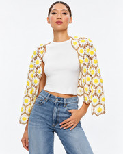 Alice + Olivia Anderson Daisy Crochet Cardigan – Handstitched – NWT Retail $595 picture