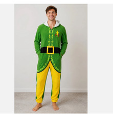 Buddy the Elf One Pc Costume Mens Small Christmas Elf Cosplay Holiday Loung Wear picture