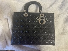 Christian Dior Handbag Shoulder/ top handle Bag Lady Dior Enamel Black 250212N picture
