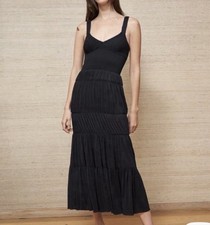 La Ligne Mary Alice Smocked Tank Jersey Maxi Dress Navy Size M Retail $395 NWT picture