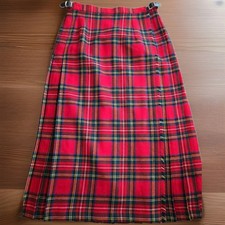 O'Neil Of Dublin Kilt Women's Size 14 Red Royal Stewart Tartan 100% Wool EUC picture