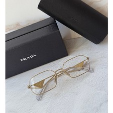 NEW Prada PR A53V Gold Hexagon Unisex Eyeglasses Frames picture