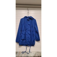 Zeagoo Womens Blue Long Hooded Windbreaker Raincoat Size L picture