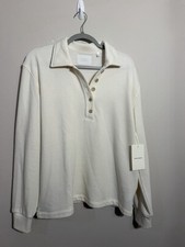 NWT $238 Citizens of Humanity Oversize Vintage Polo Sweatshirt Off White Small picture