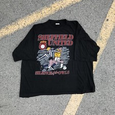 RARE Vintage Sheffield United Wolves Man United derby T-Shirt 90s EPL Mens XL  picture