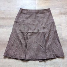 NWT Brooks Brothers Silk Wool Knee LENGHT Skirt SZ 4  Pleated Preppy $198 picture
