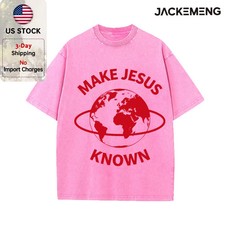 Y2K Oversized Washed Christian Globe Graphic Tee Faith Vintage Streetwear Shirt picture
